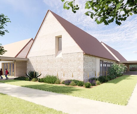 Community clubhouse exterior in Fika, Elgin TX.